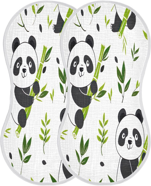YETTASBIN Panda Muslin Baby Burp Cloth, Super Soft Absorbent Cotton Burp Rag Baby Bibs Feeding Cloth for Newborn Boys