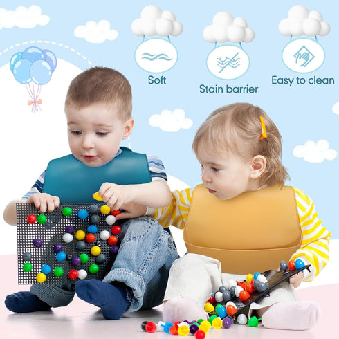Adjustable Waterproof Silicone Bibs for Babies - Soft and Comfortable Feeding Supplies