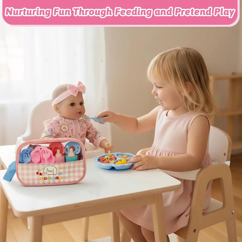 Set 7 Set CARANOVO Baby Doll Accessories Pcs Feeding Bottle Toys, Magic Disappearing Milk & Juice, Pretend Play
