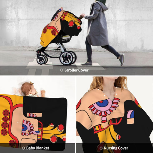 Zhbvncp Funny Submarine Baby Car Seat Cover & Breastfeeding Nursing Cover - Breathable Stretch Fabric Multi-Use Nursing