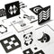 beiens High Contrast Baby Flashcards, Black White Color Visual Stimulation Learning Activity Cards for Newborns (0-3