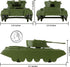 BMC Classic Payton Anti-Aircraft Tanks - 4pc Tan Green Plastic Army Men Vehicles