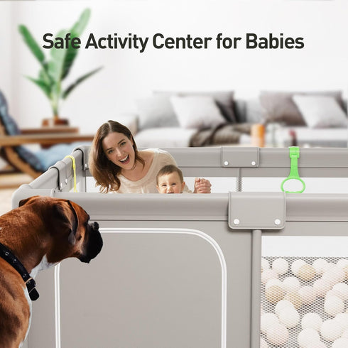 Babies(59x59x27inch), Mommy ZEEBABA Baby Playpen, Big Play Pen for Kids Safe Play Center for Babies and Toddlers, Baby