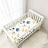miaozhen 1 Pack 52x28 Cotton Crib Sheets for Baby Boys Girls Soft Comfy Space Ship Moon Handdrawn Crib Mattress Sheet