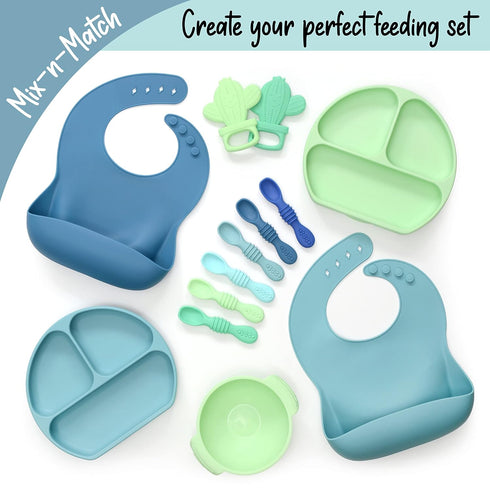 PrimaStella Silicone Cactus Teethers for Infants, BPA Free, Baby Teether Toy Set of 2 - Green & Neo Mint