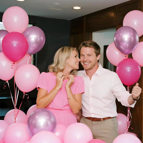 100Pcs 12Inch Pink Balloons Hot Pink Metallic Pink Balloon Light Pink Balloon for Birthday Wedding Baby Shower Princess