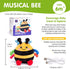 6 12 18 Tummy 1 2 3 hahaland Baby Toy for + Months Crawling Musical Dancing Bouncing Learning Bee Plush, Interactive