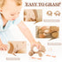 Wooden Baby Rattle 3 PCS Push Car Rattle Set, Crochet Rattle Ring Montessori Toy for Newborn Gifts