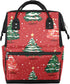 Hsnar Red Christmas Tree Waterproof Diaper Bag Backpack Large Capacity Baby Bag with