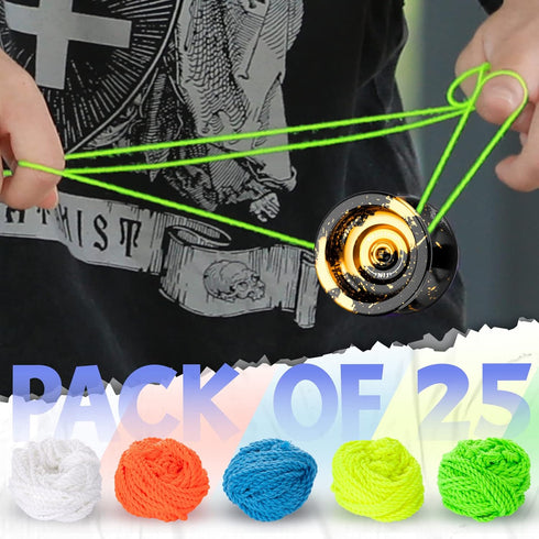 MAGICYOYO 100% Polyester Professional Yoyo Strings for Responsive and Non-Responsive Yoyos - Pack of 25