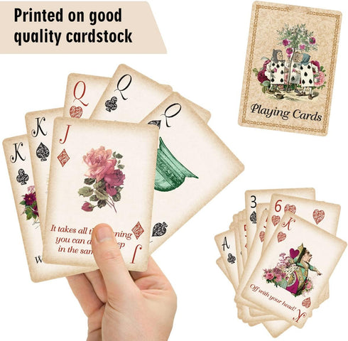 Treasure Cove Alice Playing Cards - Poker for Tea Party Game Supply, Themed Party Photo Props Decoration