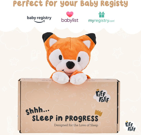 Riff Raff Baby Sleep Toy Soother - Musical Plush Fox with White Noise & Lullaby - Lovey Security Blanket for Newborns