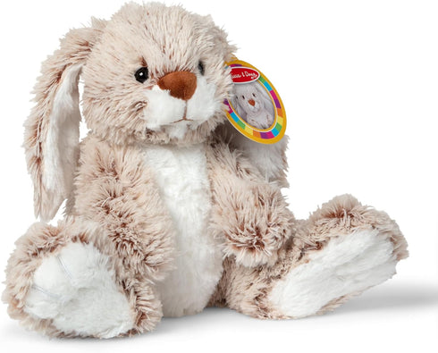 3+ Melissa & Doug Burrow Bunny Stuffed Animal Plushie with Big Feet, Floppy Ears & Fluffy Tail, Adorable Pretend Play