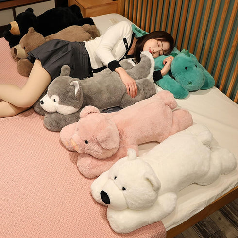 Hronsa 19.7in 3.3lbs Weighted Stuffed Animals, Weighted Bear Stuffed Animal Toy Cute Black Bear Plush Pillow for Adults