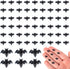 XIHIRCD 60pcs Halloween Mini Bats, Smooth Washable Resin Halloween Dollhouse Miniatures Dollhouse Miniature