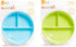 Munchkin Stay Put Suction Plates - Baby and Toddler, 3 Divided Sections, Blue/Green