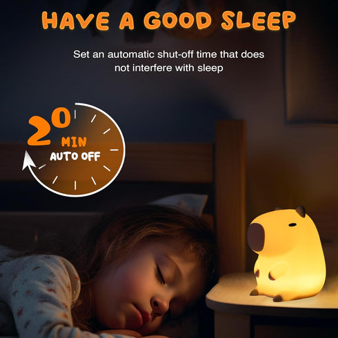 UNEEDE Cute Capybara Night Light and White Noise Sound Machine with Bluetooth Functionality for Bedroom Living Room