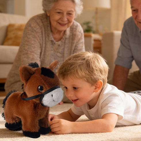Singing Dancing Horse Stuffed Animal, Music Rocking Ponny Plush Toys Farm Horse Stuffed Animal Interactive Toys