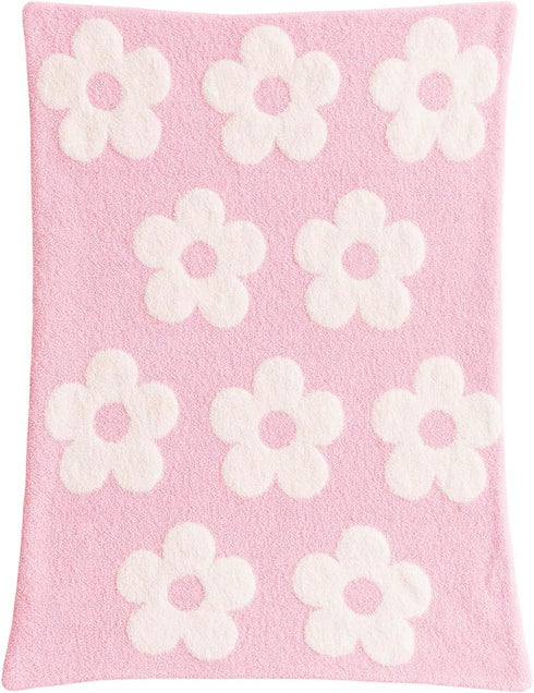 28"x40" L+L USA Retro Daisy Flower Baby Blanket - DreamSoft Throw for Crib, Stroller or Car Seat - Soft Blanket/Newborn