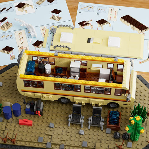 Breaking RV Adventure Building Set, MOC Upgraded Classic Scene, Compatible with Lego, for Adults and Avid Fans