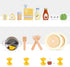 Playset, Set 3+Years Pillowhale Pasta Food Toys, Wooden Play Kitchen Food , Play Food with Pots and Pans Kids Pretend