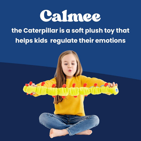 Calmee the Caterpillar Weighted Sensory Plush Toy for Kids, Breathing Exercise & Calming Tool for Focus and Emotional