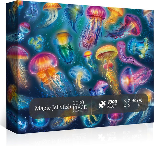 Magical Jellyfish Puzzle - 1000 Piece Puzzles for Adults - Colorful Jellyfish Jigsaw Puzzles