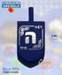 Izzy 'n' Dizzy Extra Large Blue and White Wooden Dreidels - Hanukkah Dreidel 2 Pack