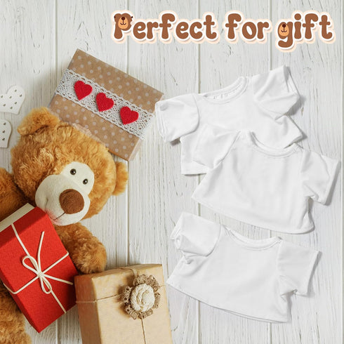6 Pcs Sublimation Stuffed Bear Shirt Clothes - Fit 8-12 Inch Stuffed Animal Blank Plush Bear T-Shirts for DIY