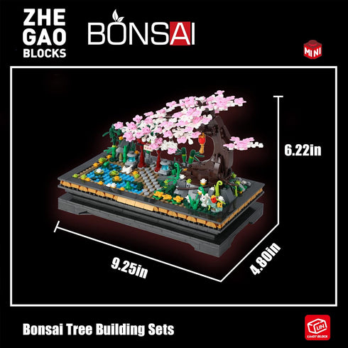 Bonsai Tree Building Sets, Japanese Cherry Blossom Mini Blocks (1101PCS), Meaningful Gift for Kids and Adults