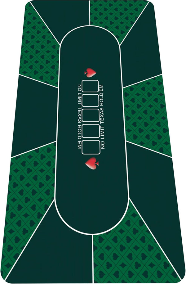 nuveti 70 x 35 Inch Texas Hold'em Poker Mat Portable Rubber Poker