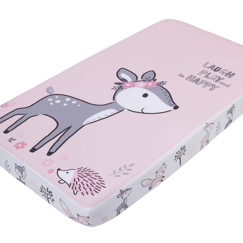 Little Love By Nojo Sweet Deer, Grey, Pink, White "Laugh Play And