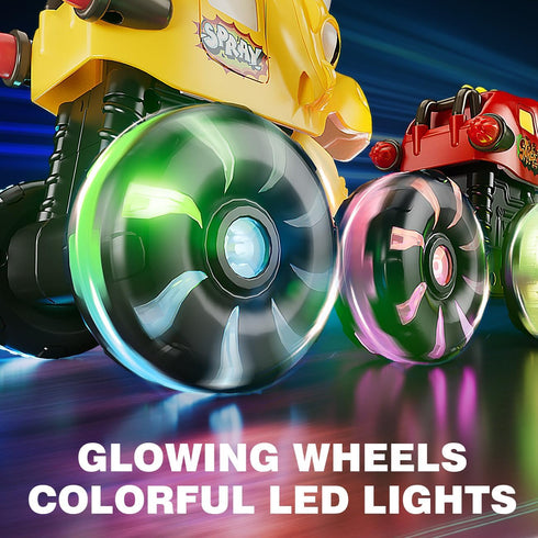 2-4: 3 Pack 1-3,Light-Up 1 3-5,5-7,Boys Dinosaur Monster Trucks for Toddlers Toy Cars for Toddler Age Truck,Moving