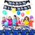 Gamer Birthday Decoration Kit - Video Game Party Supplies for Boys, Includes HAPPY BIRTHDAY Banner, Plates, Cups,
