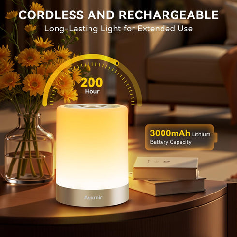 Dimmable 11 5 Night Light for Kids Baby, Touch Lamp for Nursery, RGB Colors Brightness, Portable Rechargeable Bedside