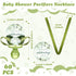 Coume 60 Pcs Sage Green Baby Shower Favors, Acrylic Pacifier Necklace with Thank You Cards for Guests