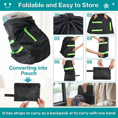 Sublaga 2pcs Waterproof Car Seat Bags For Airplane Travel, Durable Carseat Cover For Air Travel Car Seat Travel Bag