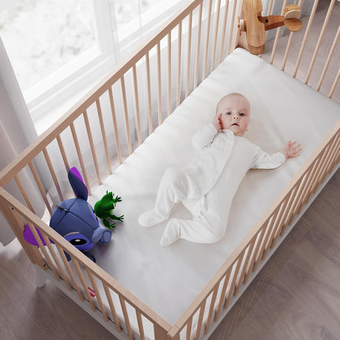 2 Pack, 6-Side 28'' 52" 6" Waterproof Crib Mattress Protector Zippered Waterproof Crib Mattress Encasement, Durable