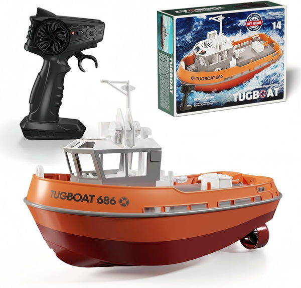 Yoyoom RC Boat, 1/72 RC Tugboat for Pools and Lakes, 2.4Ghz High-Speed Remote