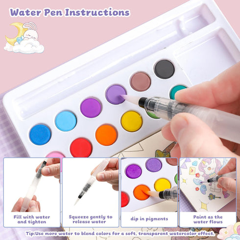 3-5, 4-8 3 4 5 6 7 8+, gesboole Paint with Water Coloring Books for Kids Ages Cute Coloring Book for Teens,Arts
