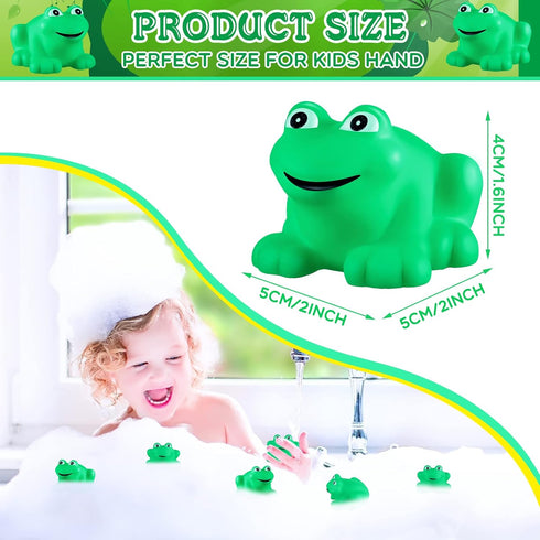 Swimming Supplies(48 Zubebe Rubber Frogs Squeak and Floating Rubber Bath Toy Baby Shower Bathtub Toy for Shower Frogs