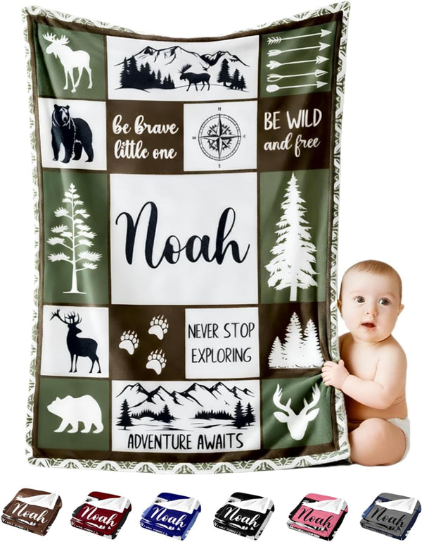 Personalized Baby Blankets with Name, Ships Next Day, Custom Baby Blanket with