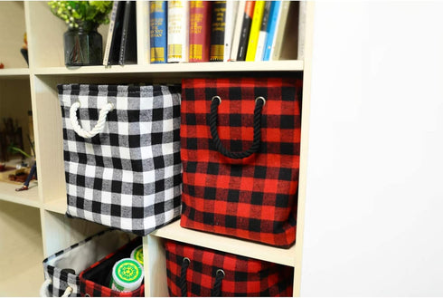 Large Rectangular Decorative Storage Bins - Foldable Laundry Hamper Baskets with Rope Handles for Blankets, Toys