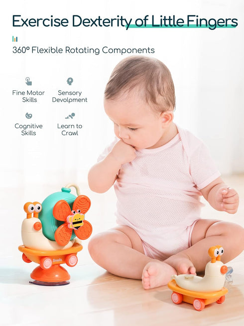 taotaotoys 5-in-1 1-3 6-12-18 High Chair Toy with Suction Cups Spinner Montessori Toys for Toddler Year Old-Fine Motor