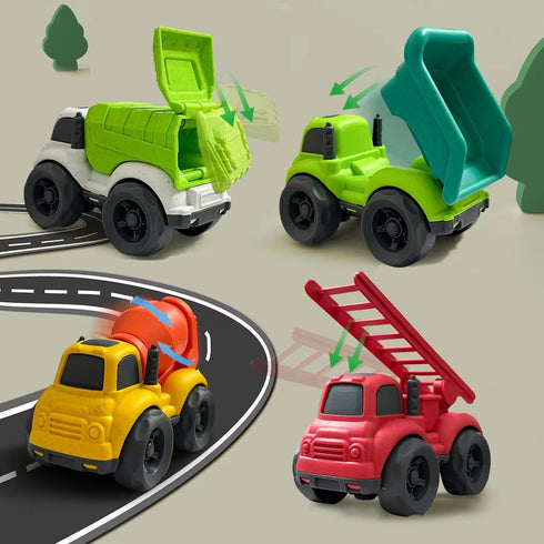 Baimiby 3 4 3-4 Toddler Car Toys for Year Old, Pcs Dump Truck Toys and Mixer Cement,BPA Free Outdoor Toys