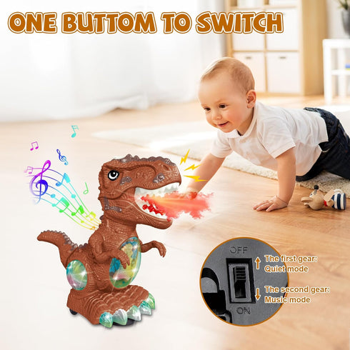 3-5, 3 4 2 4, Dinosaur Toys for Toddlers Roaring Light Up Dino Toys for Year Old Boy Girl with Flash Lights, Moving