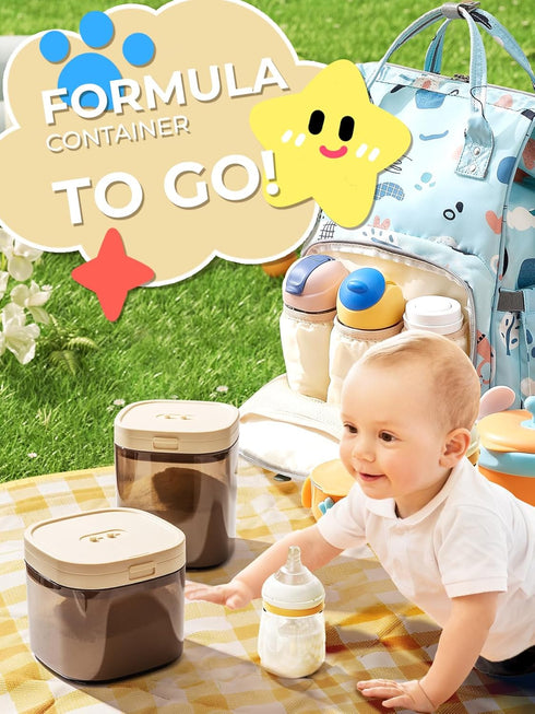 1200ml 21OZ, 1.32LB, 600g, Travel Formula Dispenser, Portable Milk Powder Container Formula Holder, Flip Top Formula