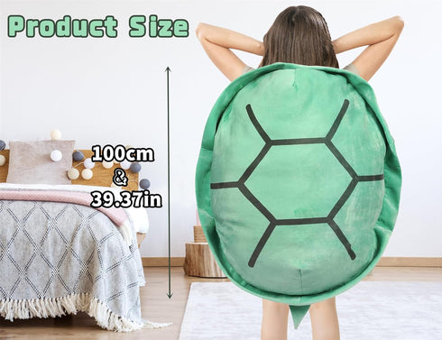 40 Inch Wearable Turtle Shell Pillow - Plush Turtle Stuffed Animal Dress Up Cushion for Adults