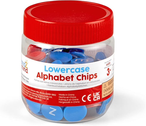 hand2mind Lowercase Alphabet Chips, Toddler Learning Letters for Spelling and Reading Tools for Kids