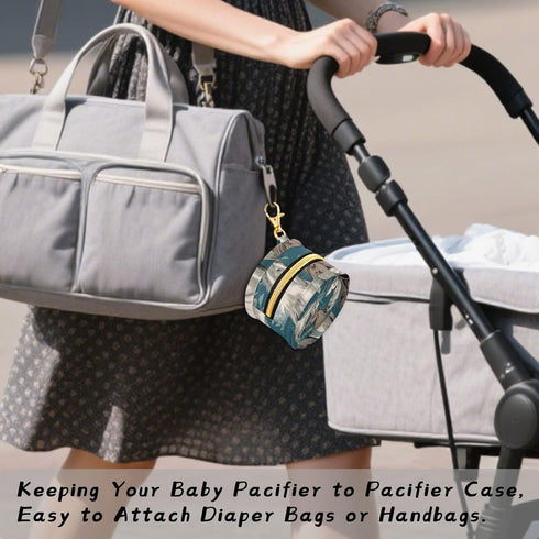 YETTASBIN Horse Portable Pacifier Holder Case with Metal Hook Buckle & Zipper for Diaper Bag and Stroller, Versatile